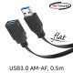 NETmate NMC-UFG3005F USB3.0 연장 AM-AF FLAT 케이블 0.5m (블랙)