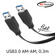 NETmate NMC-UA303F USB3.0 AM-AM FLAT 케이블 0.3m (블랙)