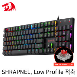 Redragon SHRAPNEL K589RGB Low Profile RGB 게이밍 키보드 (적축)