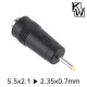 KW KW-DC02A 5.5x2.1 to 2.35x0.7mm 아답터 변환 잭