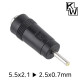 KW KW-DC03A 5.5x2.1 to 2.5x0.7mm 아답터 변환 잭