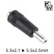 KW KW-DC05A 5.5x2.1 to 5.5x2.5mm 아답터 변환 잭