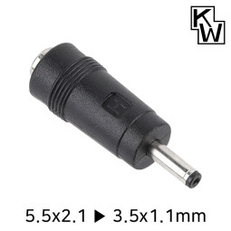 KW KW-DC06A 5.5x2.1 to 3.5x1.1mm 아답터 변환 잭