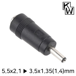 KW KW-DC07A 5.5x2.1 to 3.5x1.35(1.4)mm 아답터 변환 잭