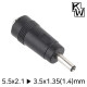 KW KW-DC07A 5.5x2.1 to 3.5x1.35(1.4)mm 아답터 변환 잭