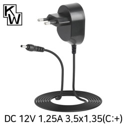 KW KW-A1212C(SK01T8-1200125K) 12V 1.25A SMPS 아답터(3.5x1.35(1.4)mm/C:+)