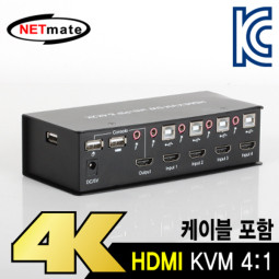 NETmate NM-HK04P HDMI KVM 4:1 스위치(USB/리모컨/PIP/케이블 포함)