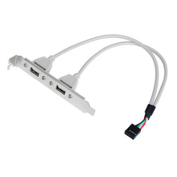 파워랜 USB2.0 브라켓 2포트 30cm PL-U2B2P