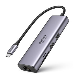 유그린 7in1 USB3.0 C타입 멀티허브 기가비트 랜카드 U-60515