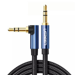 유그린 90도 ㄱ자 3.5mm 스테레오 AUX 패브릭 케이블 1.5m U-60180