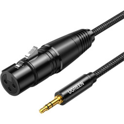 유그린 XLR 캐논 잭 (암) - 3.5mm 스테레오 마이크 케이블 2m U-20244