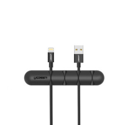 유그린 실리콘 케이블 정리 홀더 블랙 4슬롯 2개입 U-30762