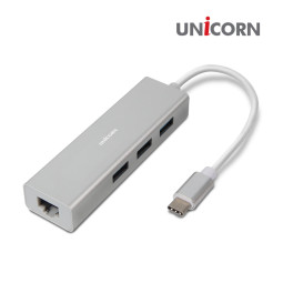 유니콘 TH-300GH C타입 기가유선랜카드 3포트 USB허브 USB3.0