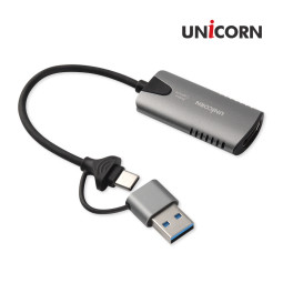 유니콘 VC-300C A+C타입 4K 60Hz USB3.0 HDMI 비디오캡쳐보드 영상녹화 스트리밍캡쳐