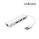 유니콘 ULAN-203H USB유선랜카드 USB허브 3포트