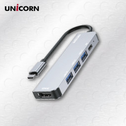 유니콘 5I1 HDMI C타입 USB멀티허브 4포트허브 4K미러링 PD 87W충전 TCH-P20