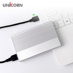 유니콘 USB3.1 SSD HDD 2.5인치 외장하드케이스 알루미늄 슬라이드조립 HDD-600VA
