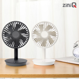 지니큐 FN-900M 화이트 책상 탁상용 선풍기 감성바람 사무실 미니무선 BLDC모터 캠핑용 7엽날개