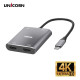 유니콘 USB-T조합형pe C TO HDMI 듀얼 디스플레이 컨버터 4I1 CH-400KD