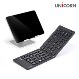 유니콘 무선 접이식 블루투스키보드 휴대용 미니 무선키보드 C타입 충전방식 BK-800SB 블랙