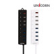 유니콘 RH-8000S 블랙 USB허브 고속충전1포트지원 어댑터포함