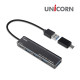 유니콘 4포트USB3.1허브 A+C타입 C타입충전가능/상태LED RH-400AC