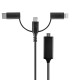 AP-5Pin/8Pin/C-type 겸용 3in1 MHL 미러링 케이블 2M