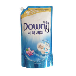 다우니 세탁세제 리필용 1step 블루 1.8리터 향긋한 향 100가지얼룩을 1번에