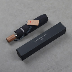 파라체이스 D3223BK 블랙 3단 자동우산 우드손잡이 100cm 8살 367g