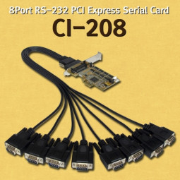 CI-208 8Port PCI Express RS-232 Multi-Port (Cable, LP)