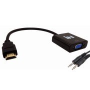 INV019 HDMI TO VGA 컨버터 오디오 지원 20Cm 블랙