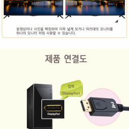 INC159 디스플레이포트 DP TO VGA 케이블 3M 컨버터