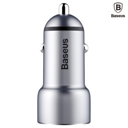 BASEUS 차량용 USB 듀얼포트 고속 충전시거잭 3.4A 그레이