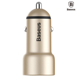 BASEUS 차량용 USB 듀얼포트 고속 충전시거잭 3.4A 골드