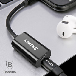 BASEUS 아이폰7용 이어폰젠더 충전젠더 블랙