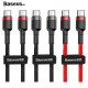 베이스어스 C타입 PD2.0 고속충전 데이타케이블 (레드)