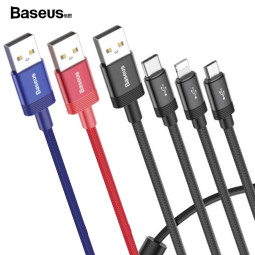 베이스어스 데이터 팩션 3in1 케이블(블루)