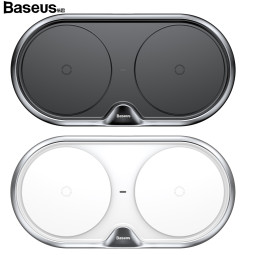 베이스어스 메탈 듀얼 고속 무선충전패드(블랙)