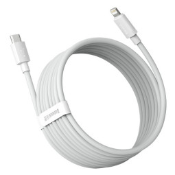 베이스어스 PD 20W 심플 C TO 8핀 1.5M 고속충전 데이터 케이블 (2PCS/Set)