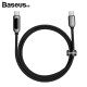 베이스어스 LED 디스플레이 100W 고속충전 데이터 케이블 2M 블랙