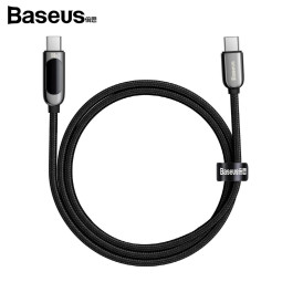 베이스어스 LED 디스플레이 100W 고속충전 데이터 케이블 1M 블랙