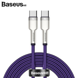 베이스어스 메탈 100W CtoC 고속충전 데이터 케이블 2M 퍼플