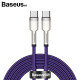 베이스어스 메탈 100W CtoC 고속충전 데이터 케이블 2M 퍼플