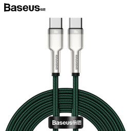 베이스어스 메탈 100W CtoC 고속충전 데이터 케이블 2M 그린