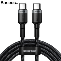 베이스어스 C타입 PD2.0 100w 2M 플래쉬 고속충전케이블 그레이블랙