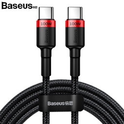 베이스어스 C타입 PD2.0 100w 2M 플래쉬 고속충전케이블 레드블랙