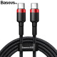 베이스어스 C타입 PD2.0 100w 2M 플래쉬 고속충전케이블 레드블랙