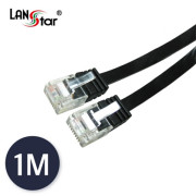 UTP평면 랜케이블 , CAT.6 DIRECT 1M, BLACK(▶검정◀)