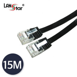 UTP평면 랜케이블 , CAT.6 DIRECT 15M, BLACK(▶검정◀)