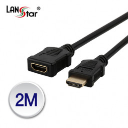HDMI 1.4케이블, 19P M／F, Black, 4K 60Hz, 2M
